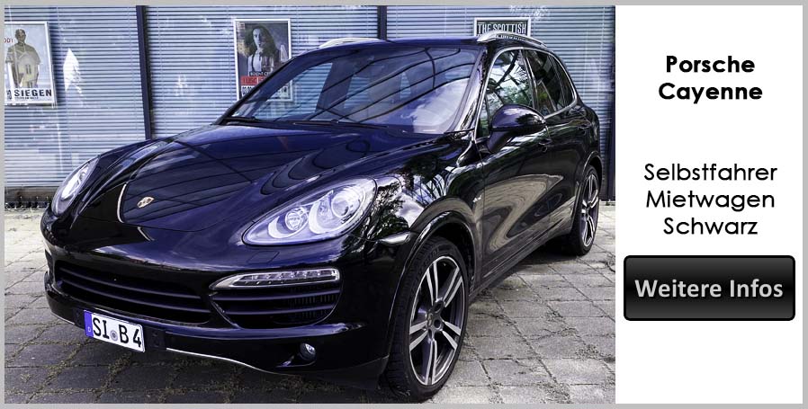 Porsche Cayenne Mietwagen Schwarz