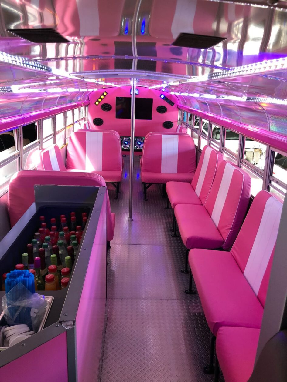 US Partybus in Rosa Pink Schoolbus - Stretchlimousinen Partybus und ...